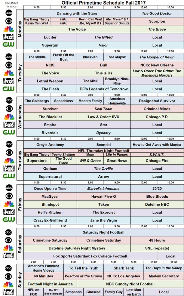 NIELSENWAR REVISED Grid with New NBC LineUp Showbuzz Daily