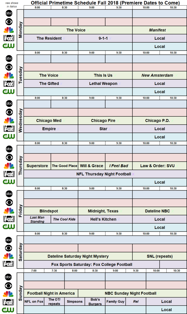 NIELSENWAR FOX Fall Schedule & Analysis (Includes Grid